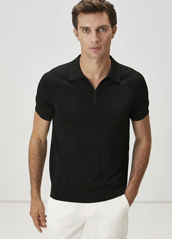 Beymen Club Siyah Polo Yaka Kısa Kollu Triko - 2
