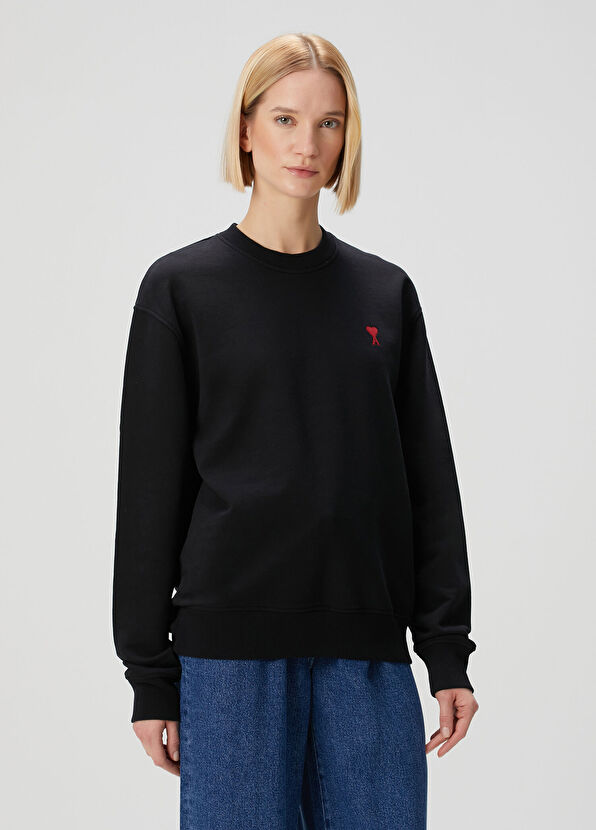 Ami Paris Black Logo Sweatshirt - 1