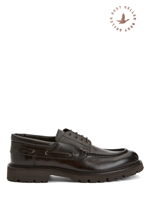Beymen Club Dark brown men's leather shoes - 1