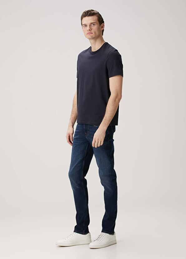 7 For All Mankind Slimmy Tapered Koyu Mavi Jean Pantolon - 1