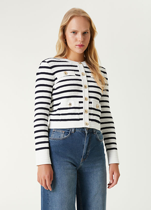 Beymen Club Lacivert Beyaz Hırka - 4