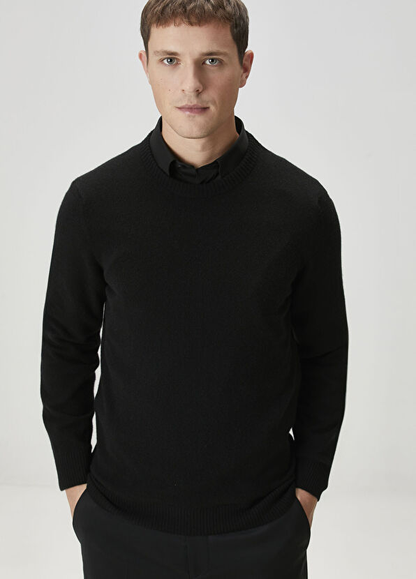 Siyah Kaşmir Kazak - Görsel 4