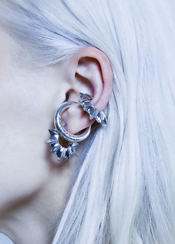 Jaagravii Sirius Rodyum Kaplama Kadın Kıkırdak Küpe - 2