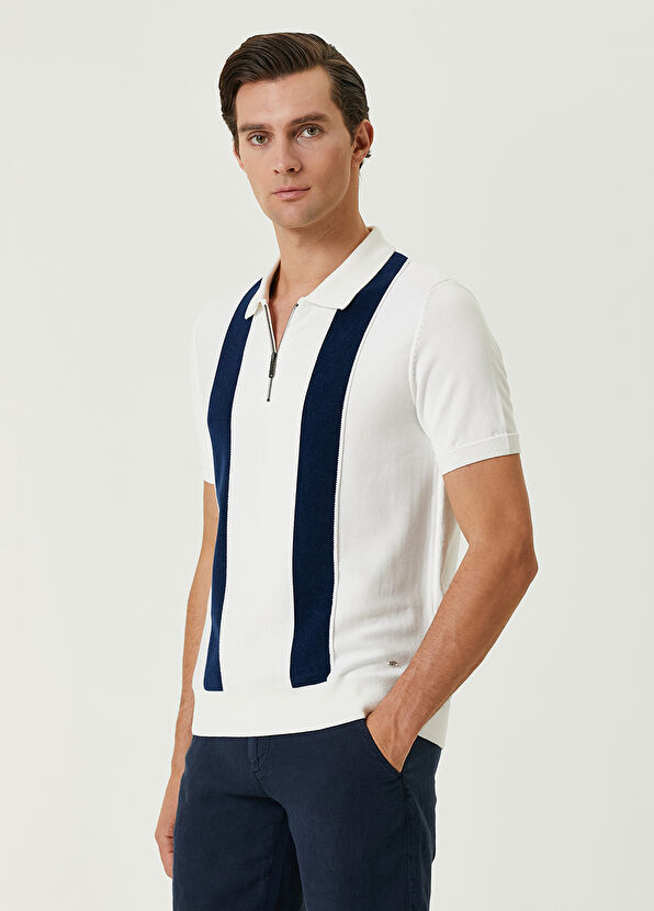 Beymen Club Beyaz Polo Yaka Havlu Dokulu Kısa Kollu Triko - 4