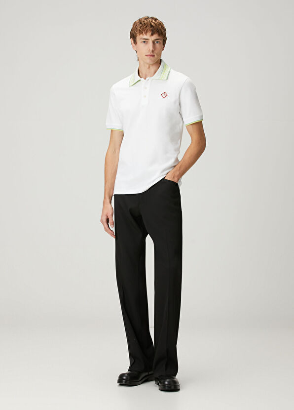 Casablanca Beyaz Polo Yaka T-shirt - 2