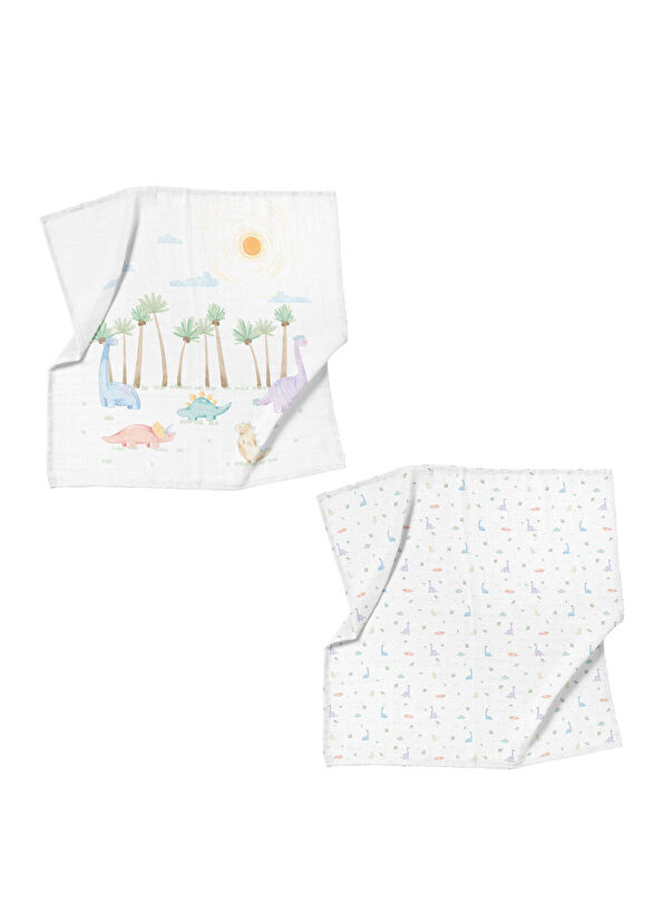 Casadora Baby Dino 100% Organic Cotton 2-Piece Muslin Cover Set - 2