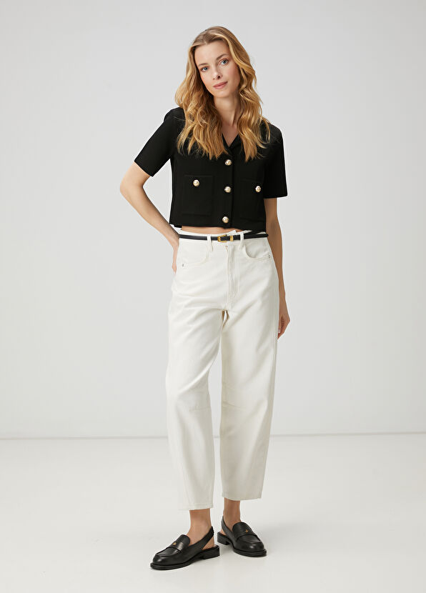 Beymen Club Siyah Crop Triko Ceket - 3