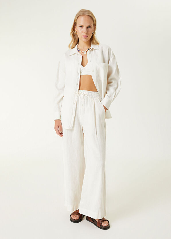 Beymen Club Ekru Keten Pantolon - 1