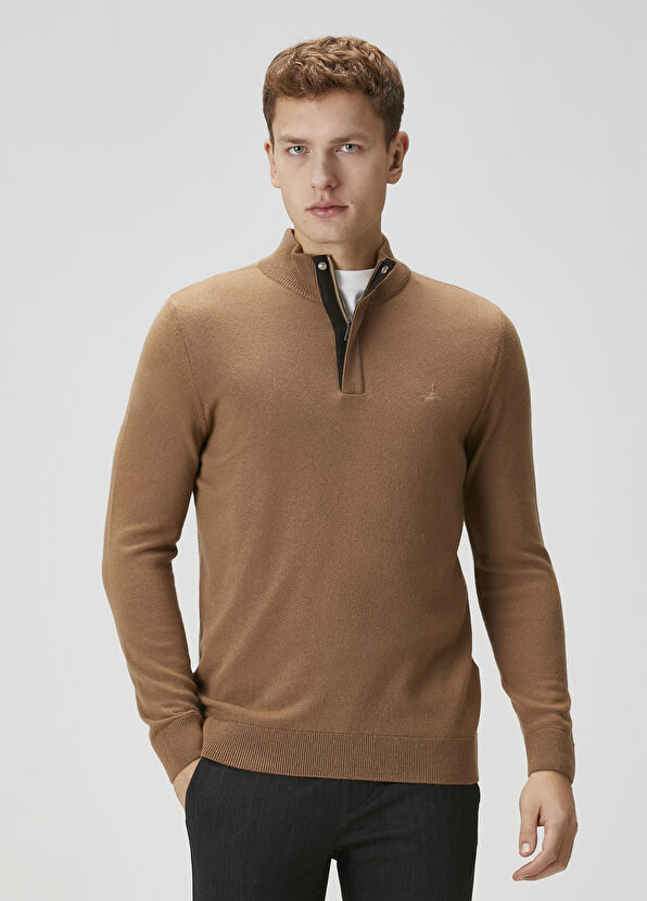 Beymen Club Camel Cashmere Blend Wool Sweater - 1