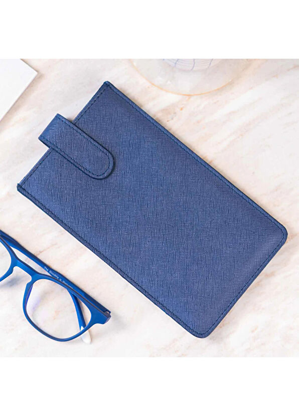 Pack'n Travel İki Bölmeli Lacivert Deri Unisex Gözlük Kılıfı  - 4