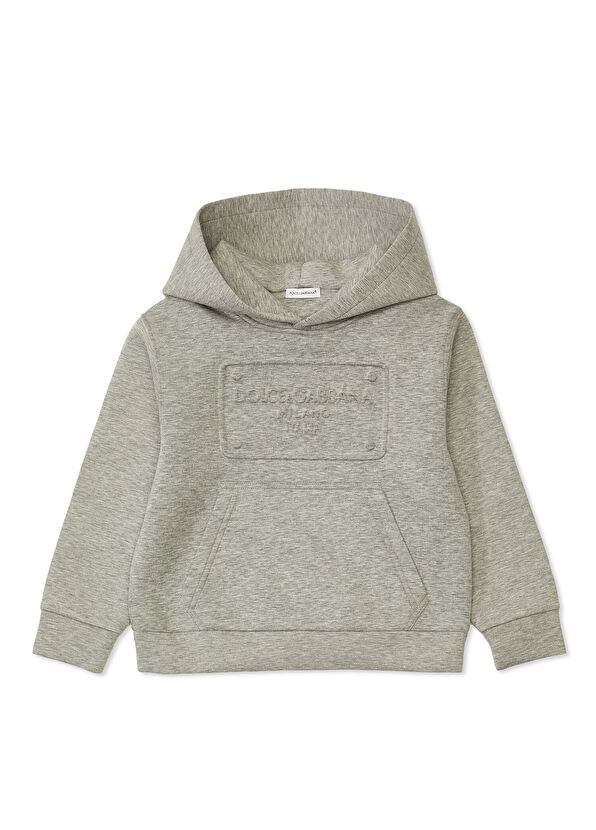 Dolce&Gabbana Gri Kapüşonlu Erkek Çocuk Sweatshirt - 1