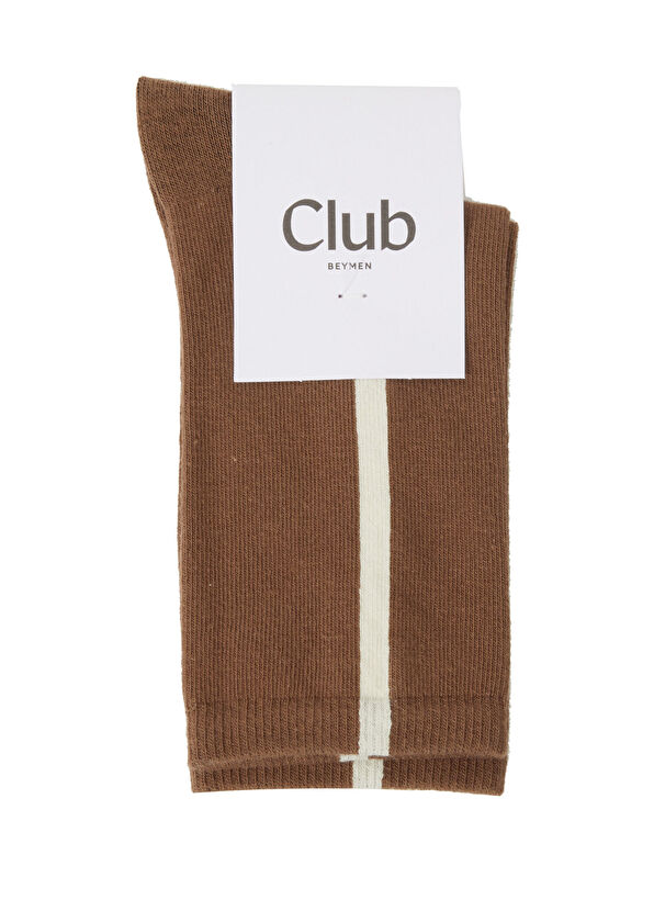 Beymen Club Kahverengi Çizgili Kadın Çorap - 1