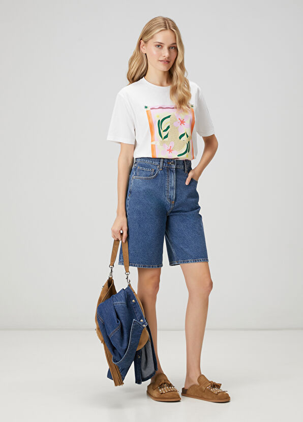 Beymen Club Blue Denim Bermuda - 2