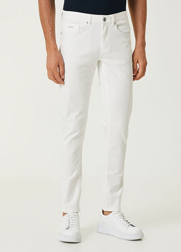 Beymen Club Slim Fit Beyaz Jean Pantolon - 2