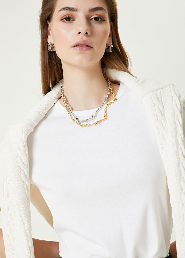 Beymen Club Kırık Beyaz Basic T-shirt - 2