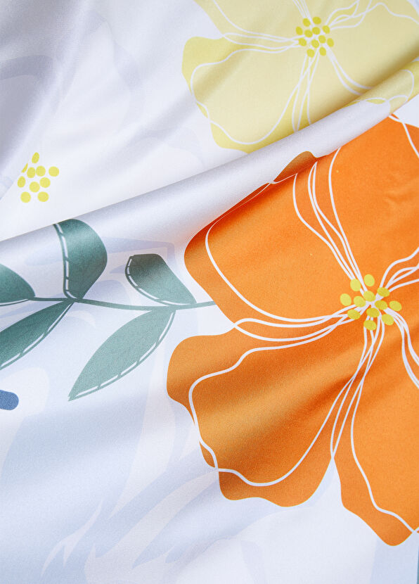 Beymen Club Beyaz Desenli 90x90 Eşarp - 2