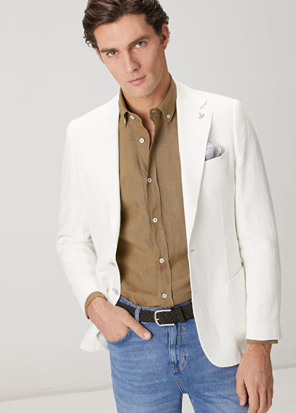 Beymen Club Off-White Linen Jacket - 2