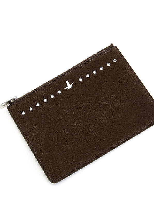 Beymen Club Boho Brown Studs Women's Suede Travel Wallet - 4