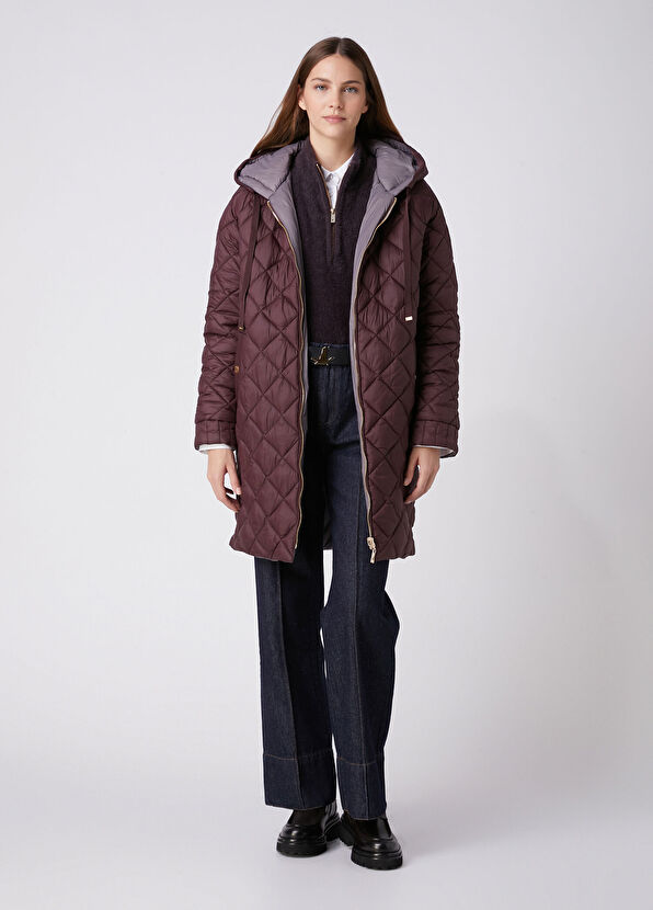 Beymen Club Plum Reversible Coat - 3