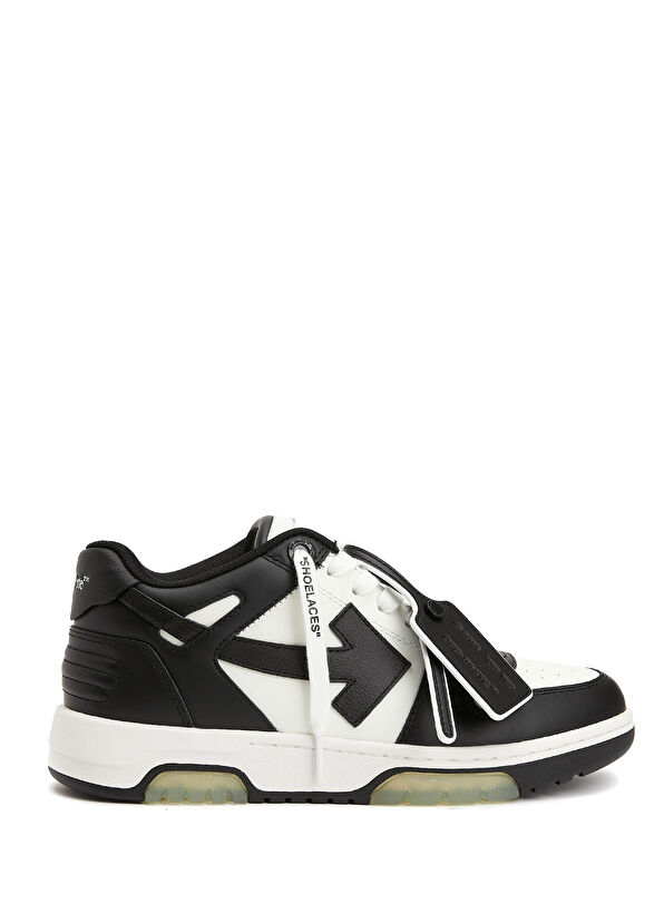 Off-White Siyah Beyaz Kadın Deri Sneaker - 1