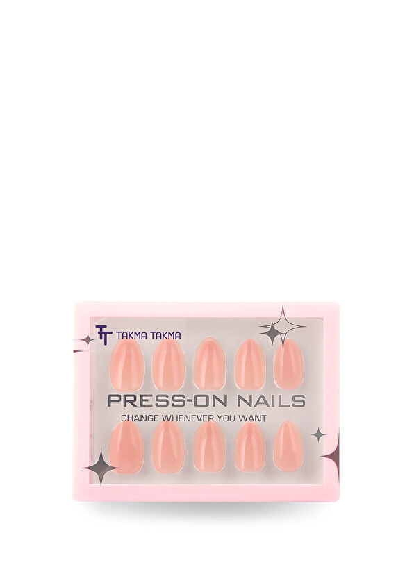 Takma Takma Ten Rengi Kısa Badem 30'lu Protez Takma Tırnak MKBD1739  - 1