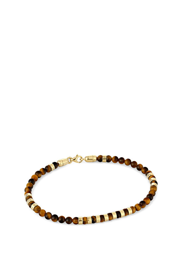 Boga Gem Stone Erkek 14K Altın Bileklik - 1