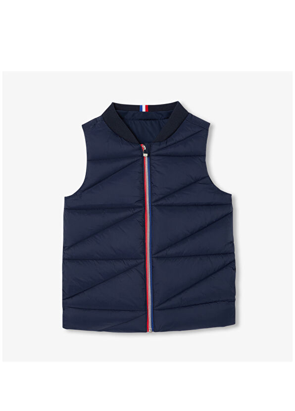 Lacivert Çift Taraflı Kapüşonlu Erkek Çocuk Yelek - Görsel 3