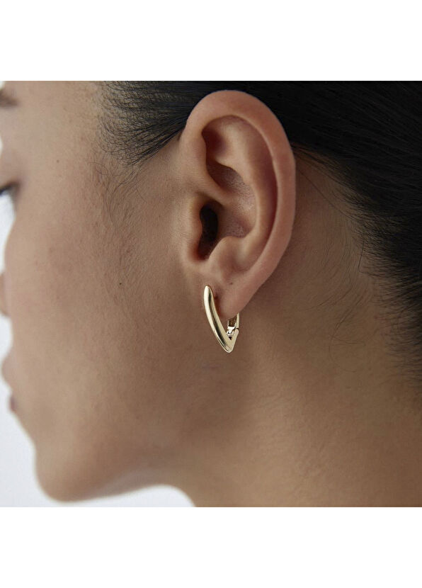 Hamza Yılmaz Jewelry V 14 Ayar Altın Kadın Küpe - 3