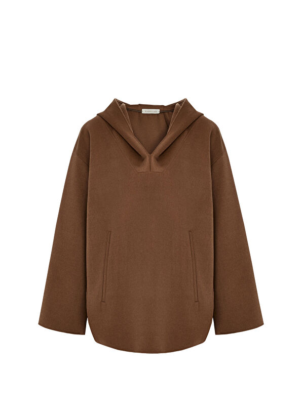 Wabi Sabi Comodita Taba Kapüşonlu Oversize Kadın Sweatshirt - 1