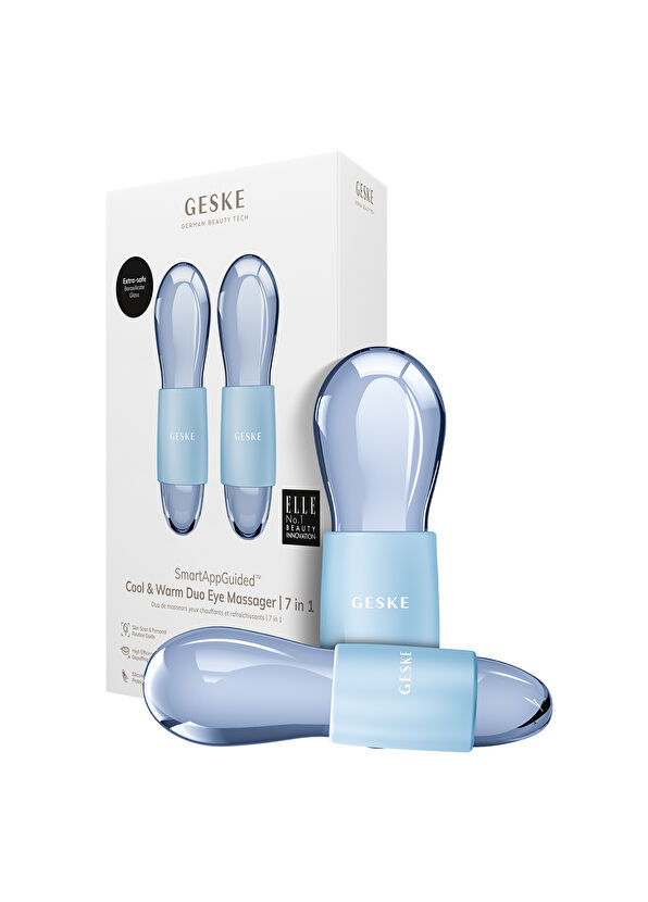 Geske Cool & Warm Duo Eye Massager Mavi Sıcak ve Soğuk Göz ve Yüz Masaj Aleti  - 4