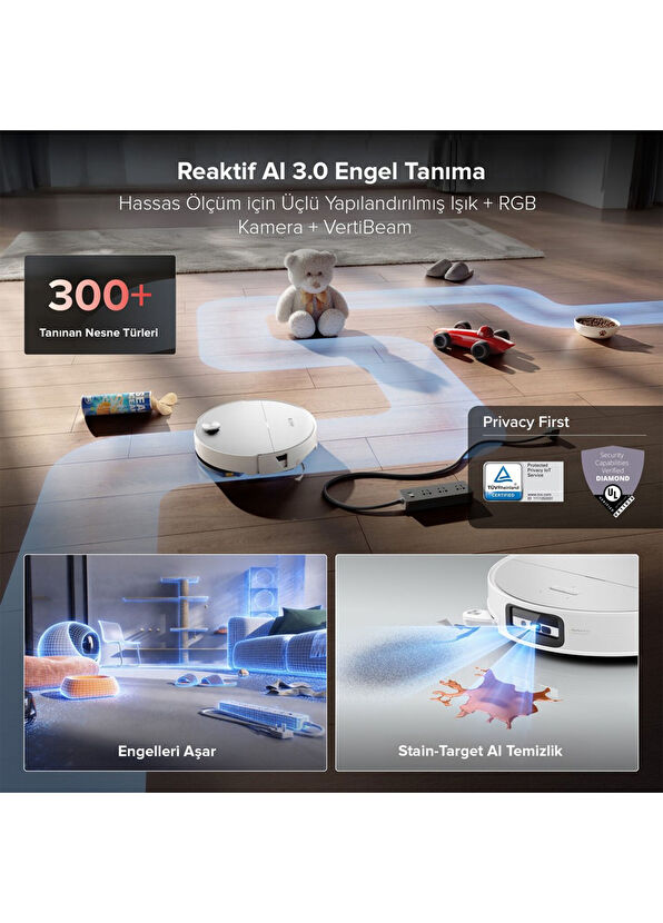 Roborock Saros 20 Sonic White Smart Robot Vacuum Cleaner - 4