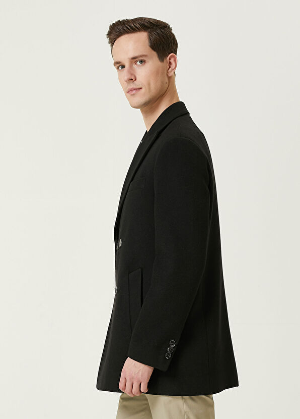 Beymen Club Siyah Kruvaze Kaban - 3