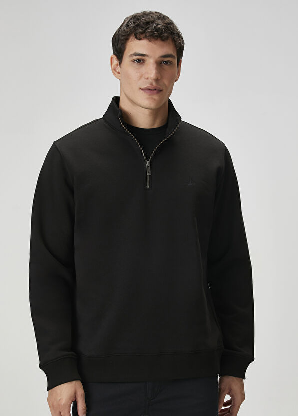 Beymen Club Siyah Yakası Fermuarlı Sweatshirt - 2