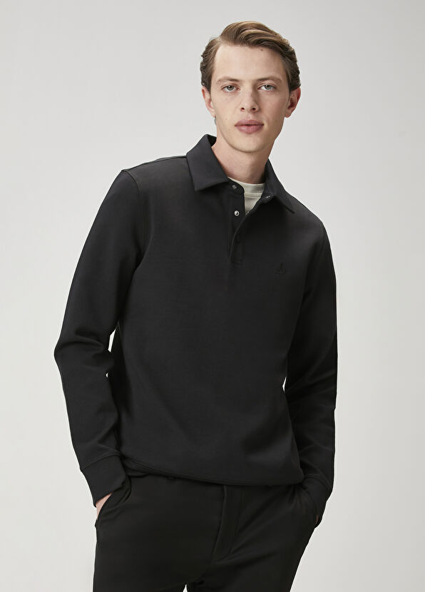 Beymen Club Comfort Fit Siyah Polo Sweatshirt - 1