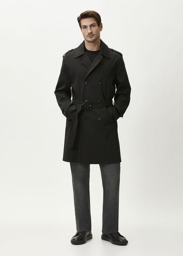 Beymen Club Black Epaulette Overcoat - 2