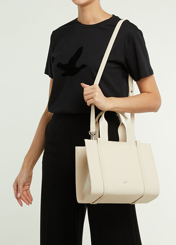 Beymen Club Ecru Logo Detailed Women's Crossbody Bag - 2