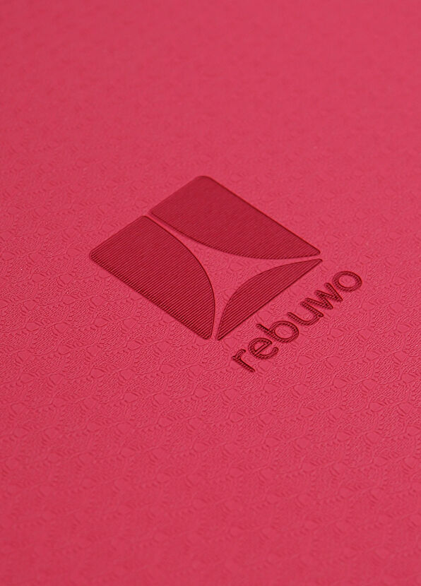 Rebuwo Çift Taraflı Kaydırmaz TPE Kırmızı Pilates Yoga Matı 6mm   - 4