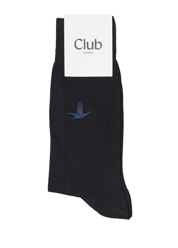 Beymen Club Navy Blue Logo Embroidered Men's Bamboo Socks - 1