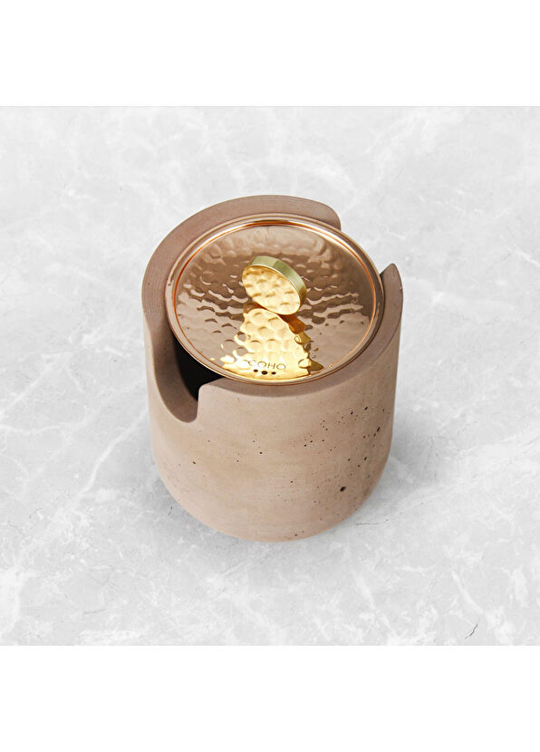 Coho Objet Coho Concre Therapy Dövme Bakır Kapaklı Terra Tütsü Çanağı - 3
