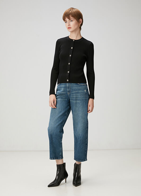 Beymen Club Black Ribbed Cardigan - 2