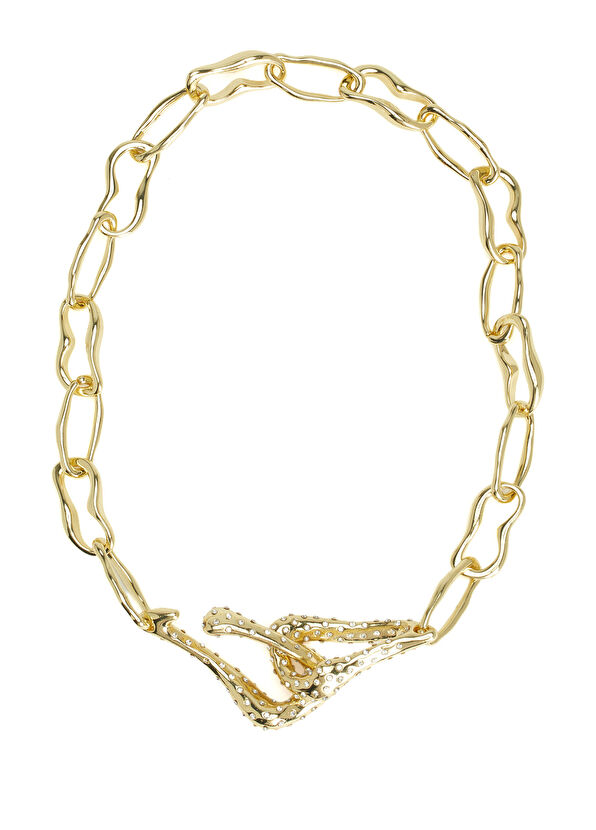 Beymen Club Gold Stone Detailed Women's Chain Necklace - 1