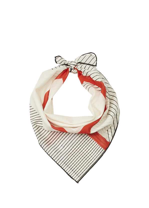 Beymen Club Ecru Striped Scarf - 1