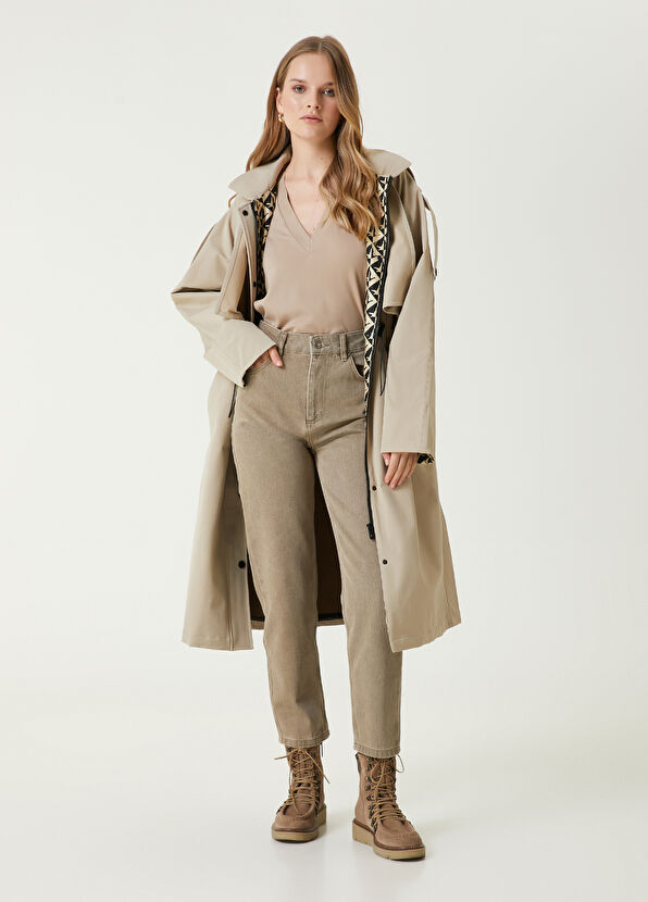 Beymen Club Beige V-Neck T-Shirt - 3