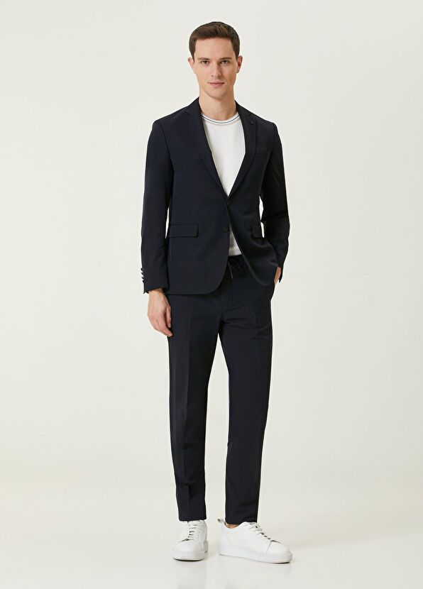 Beymen Club Drop 6 Slim Fit Lacivert Gofreli Takım Elbise - 1