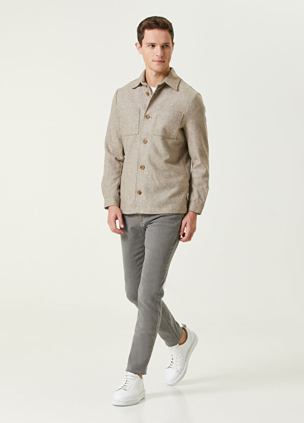 Beymen Club XSlim Fit Açık Gri Diyagonal Dokulu Spor Pantolon - 1