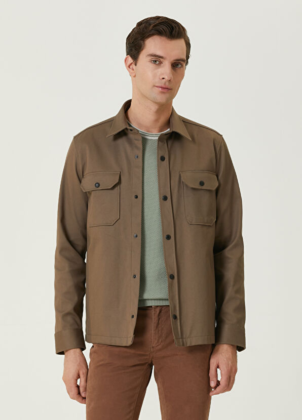 Beymen Club Deve Tüyü Diyagonal Dokulu Dış Gömlek - 1