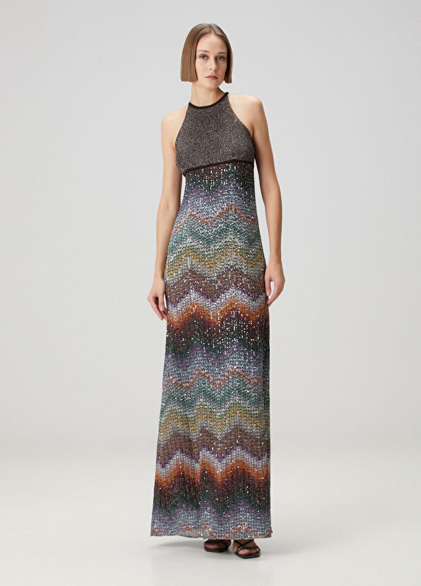 Missoni Halter Neck Sequined Maxi Evening Dress - 2