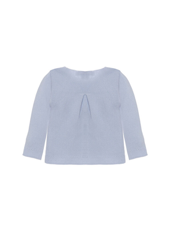 Patachou Mavi Pamuklu Düğme Detaylı Kız Bebek Hırka - 2