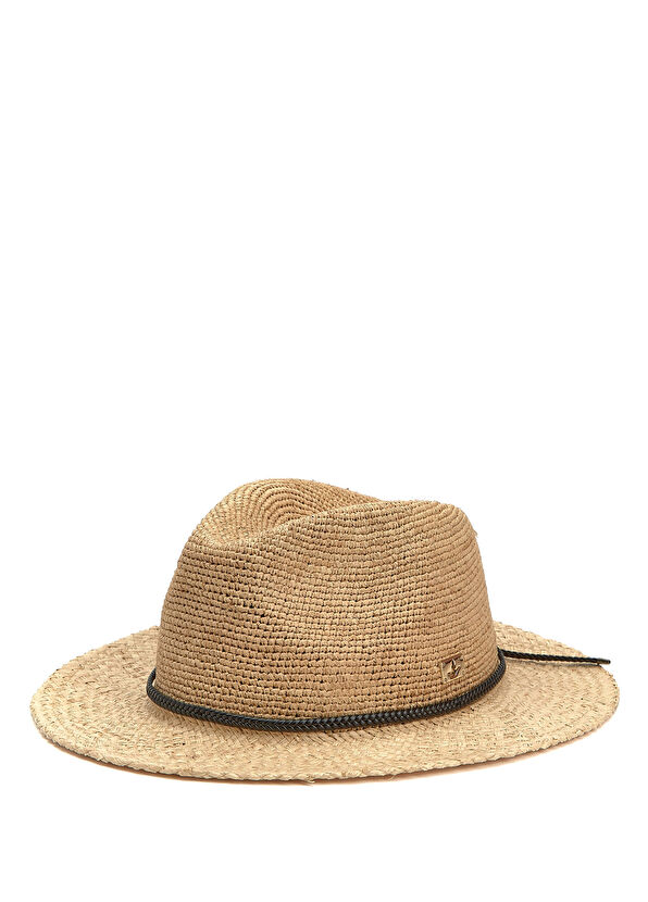 Beymen Club Bej İnce Kemerli Kadın Hasır Şapka - 1