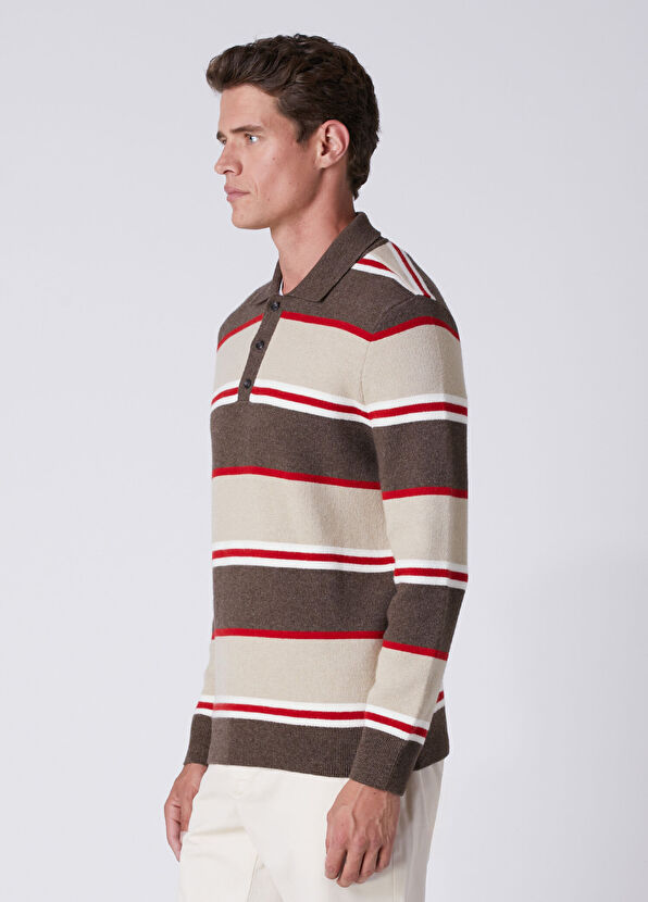 Beymen Club Mink Polo Colorblocked Wool Sweater - 4